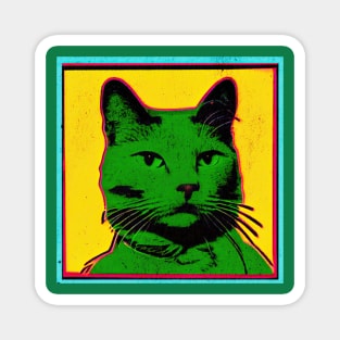 Pop Art Style Cat Magnet