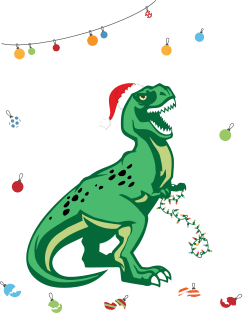 Fa Rawr Dinosaur Rex Crashing Christmas Funny Magnet