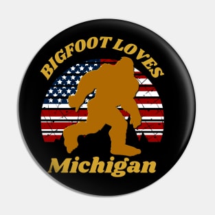 Bigfoot loves America and Michigan too Pin