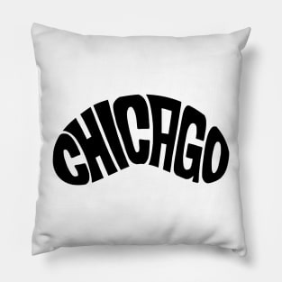 Chicago Bean Black Pillow