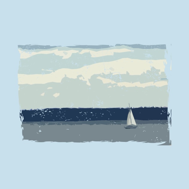 Lispe Impressionist Style Sailboat on Calm Waters by Lispe