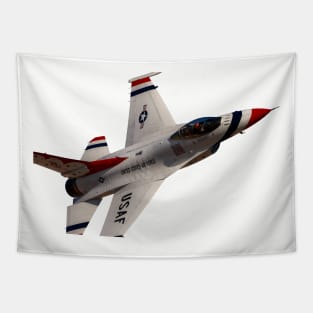 USAF Thunderbirds F-16C Solo Sneak Pass 3 no background Tapestry