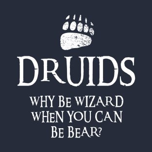 Funny Druids Wizard Bear Dragons Dice Gaming Gift T-Shirt