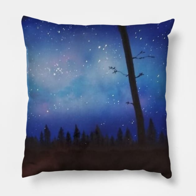 Forest sky at night Pillow by Finn Art by MB