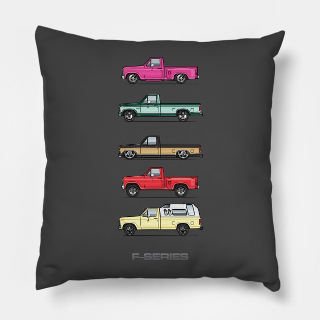 Five Trucks Pillow by JRCustoms44