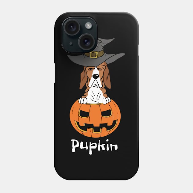 Basset Hound Pupkin Halloween Phone Case by blacklines