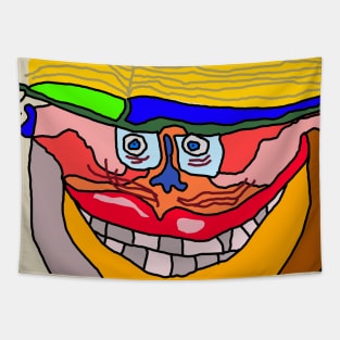 Funny colorful cute face Tapestry