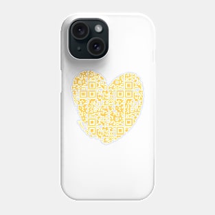 Yellow Rick Astley Rickroll QR Code Heart Art Phone Case