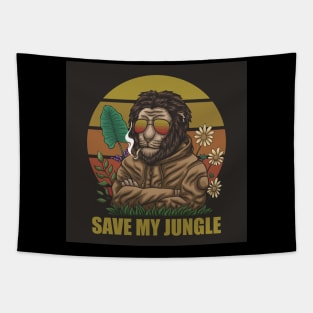 Jungle Life Lion Tapestry