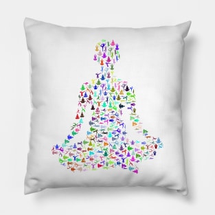 Colourful Yoga Lover Yoga Lotus Pose Design Pillow