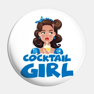 Cocktail Girl Pin