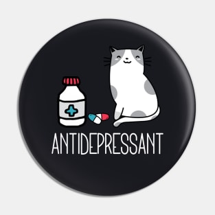 Antidepressant smiling cute Cat Pin