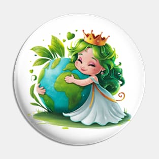 A cute queen hugging the green earth Pin