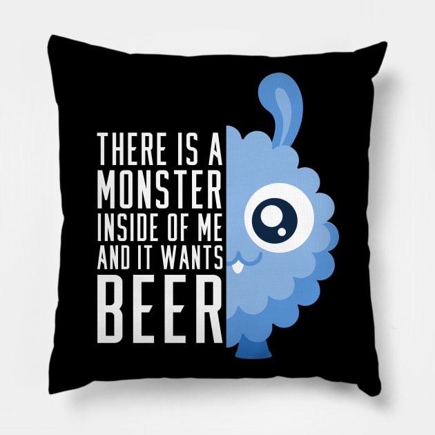 Beer Monster - Cute and Fluffy Pillow by ArticaDesign