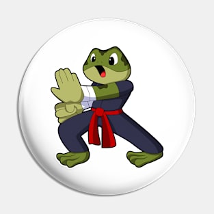 Frog at Martial arts Karate with Belt Pin