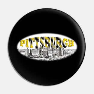 Pittsburgh in Black and Gold Pin