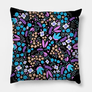 Blossoming flowers blue and violet Pillow