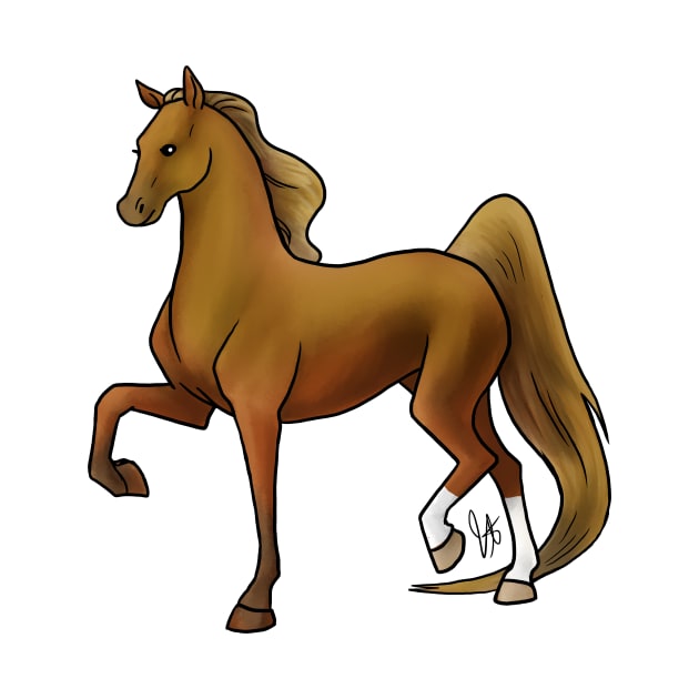 Horse - American Saddlebred - Chestnut by Jen's Dogs Custom Gifts and Designs