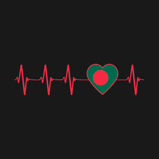 Bangladesh Flag Heart Bengali Heartbeat EKG T-Shirt