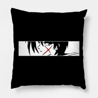 RK3 Kenshin Himura Red Sword Scar from Samurai X Remake / Rurouni Kenshin Meiji Kenkaku Romantan Cool Minimalist Vector Anime Eyes Characters x Animangapoi August 2023 Pillow