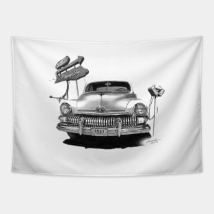 1951 Mercury on Drive In Night Tapestry