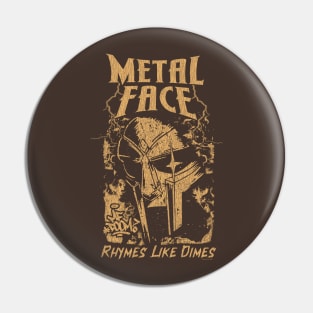 Vintage Bootleg Metal Face Brown Pin