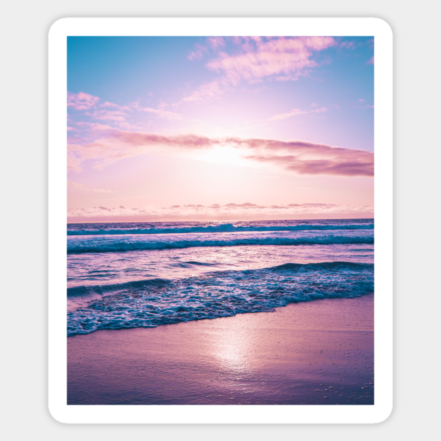 Pink Sunset Beach Pink Sunset Aufkleber Teepublic De