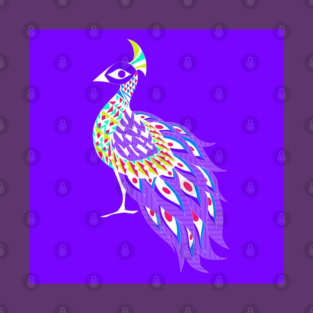 purple shining phoenix peacock ecopop pattern by jorge_lebeau