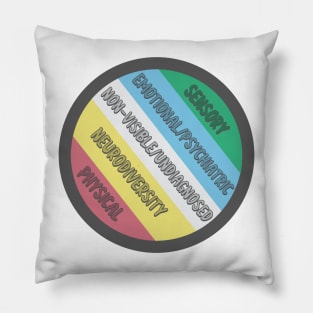 Disability Pride Flag Circle Pillow