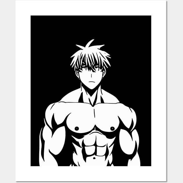 Muscular Anime Man Shirtless Manga Boy