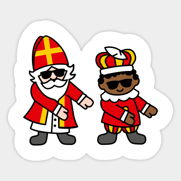 helder Boven hoofd en schouder Teken Sinterklaas Zwarte Piet Floss Dance Flossing Sint - Sinterklaas - Sticker |  TeePublic