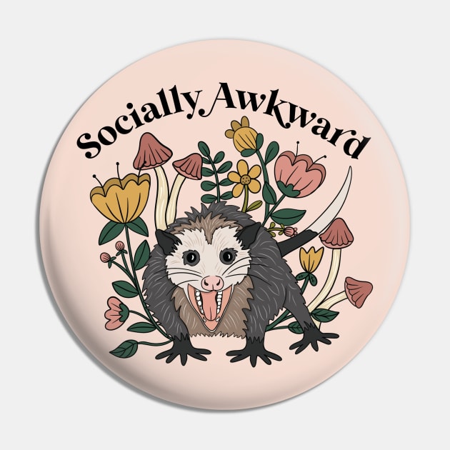 Socially Awkward Possum Pin by RememberNovember