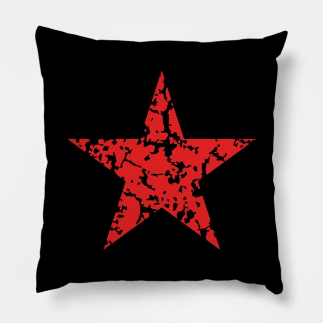 Red Star Vintage Pillow by MrFaulbaum