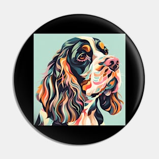 70s English Cocker Spaniel Vibes: Pastel Pup Parade Pin