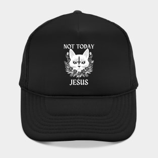 Not Today Jesus Satanic Cat Gothic Gift Idea Hat