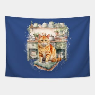 Orange stripe tabby Tapestry