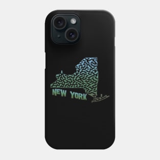 New York State Outline Maze & Labyrinth Phone Case