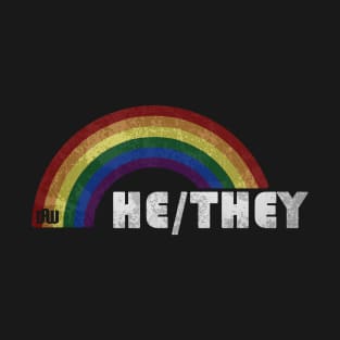 Grunge LGBT+ Pride - He/They Pronouns T-Shirt