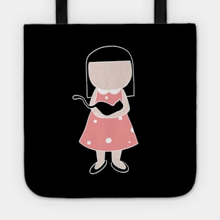 A girl with a cat Tote