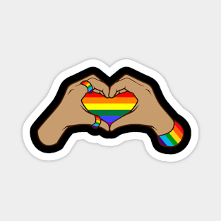 Gay Pride Clothing LGBT Rainbow Flag Heart Unity Magnet