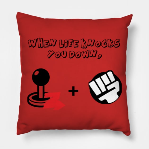 When Life Knocks you Down, Shoryuken! Pillow by GamersLagoon