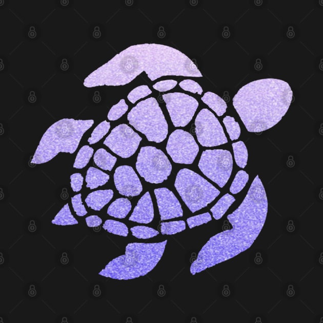 Pastel Purple Ombre Faux Glitter Turtle by Felicity-K