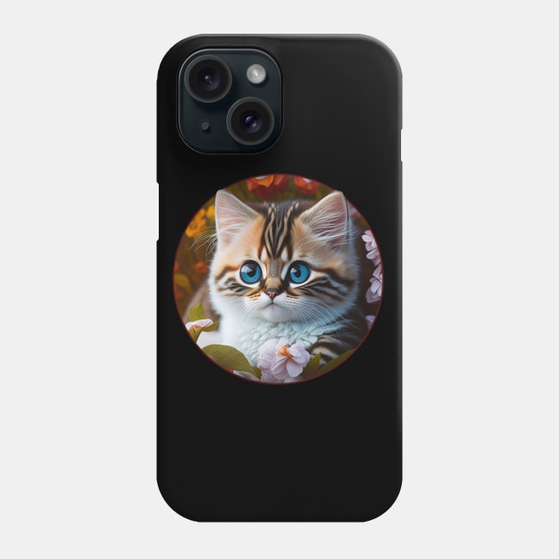 Adorable Orange and White Kitten with Big Blue Eyes and Stripes Design Phone Case by The Wolf and the Butterfly