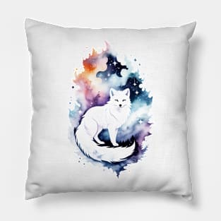 Cosmic Arctic Fox Pillow