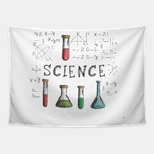 "Cosmic Ingenuity: Kids' Pencil Sketch" - Funny Science Nerd Tapestry