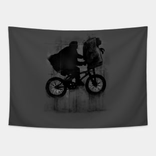 Boy with Bike and Alien Tapestry