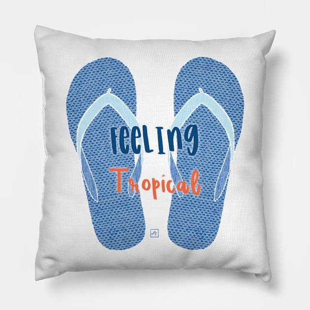 Feeling tropical flip flop Pillow by nasia9toska