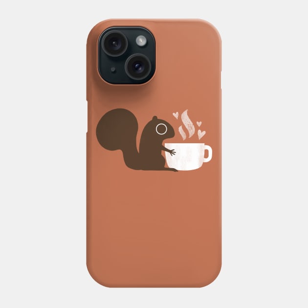 Squirrel Loves Coffee Phone Case by Coffee Squirrel