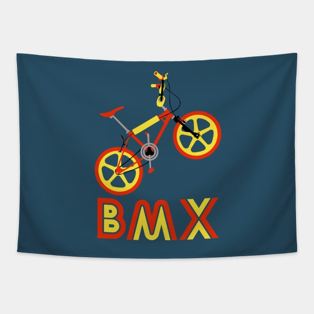 Red & Yellow BMX Burner Tapestry by Paulychilds