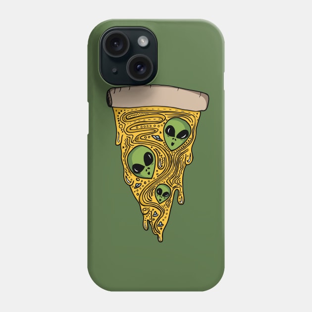 Alien Pizza Phone Case by True Creative Works